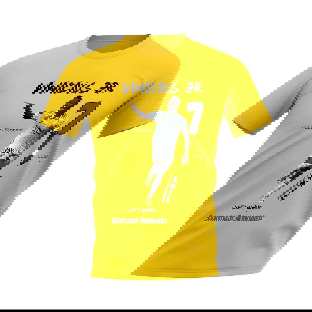 Vinicius Jr Real Madrid Graphic T-Shirt (Yellow)