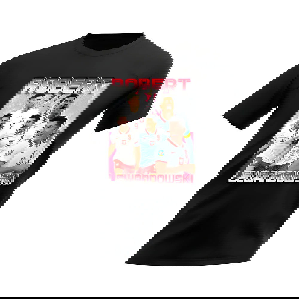 Robert Lewandowski Poland Bootleg T-Shirt (Black)