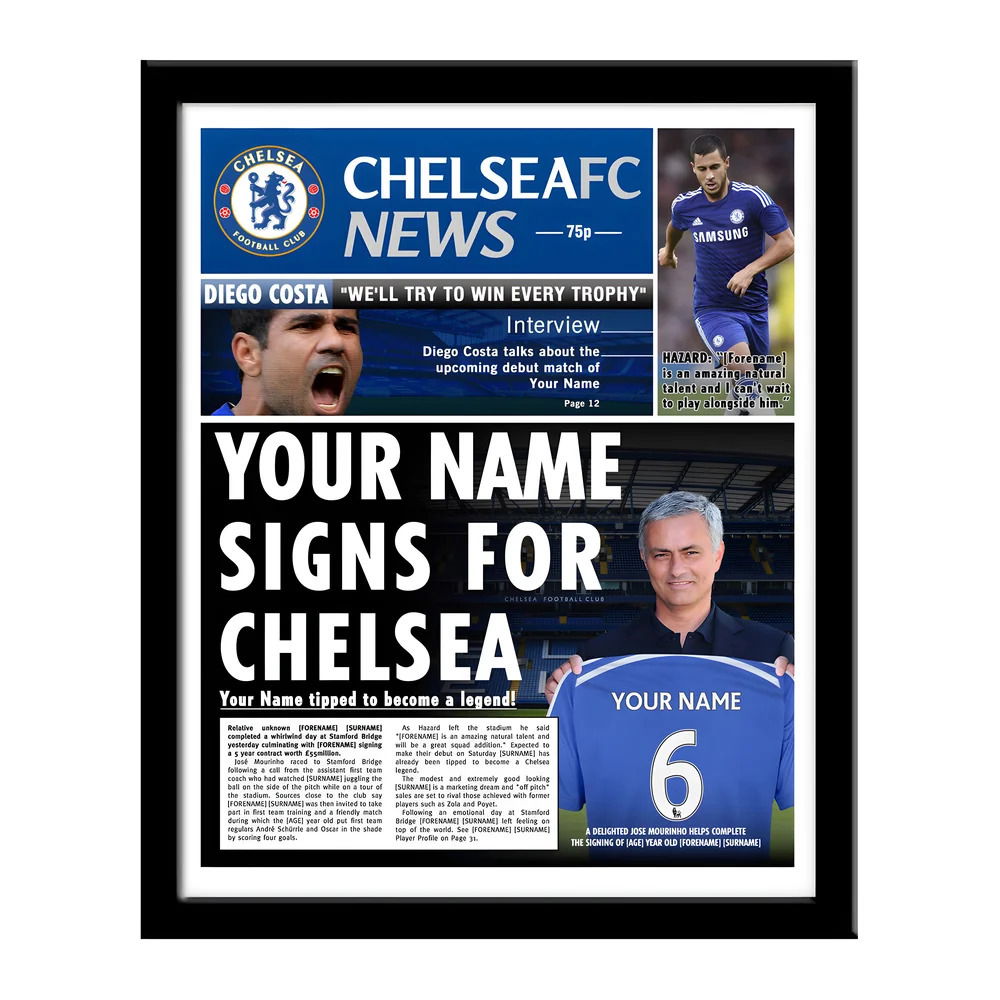 Personalised Chelsea Newspaper