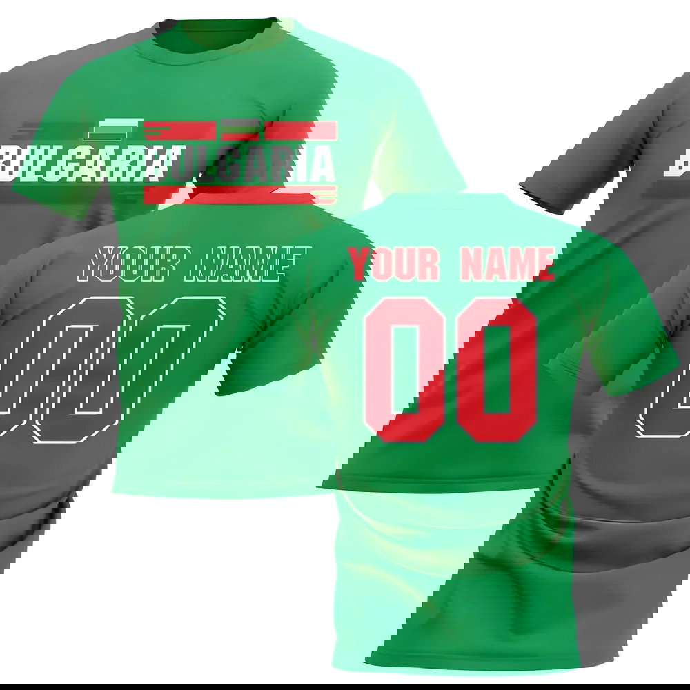 Personalised Bulgaria Fan Football T-Shirt (green)