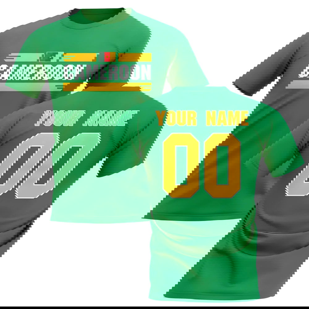 Personalised Cameroon Fan Football T-Shirt (green)