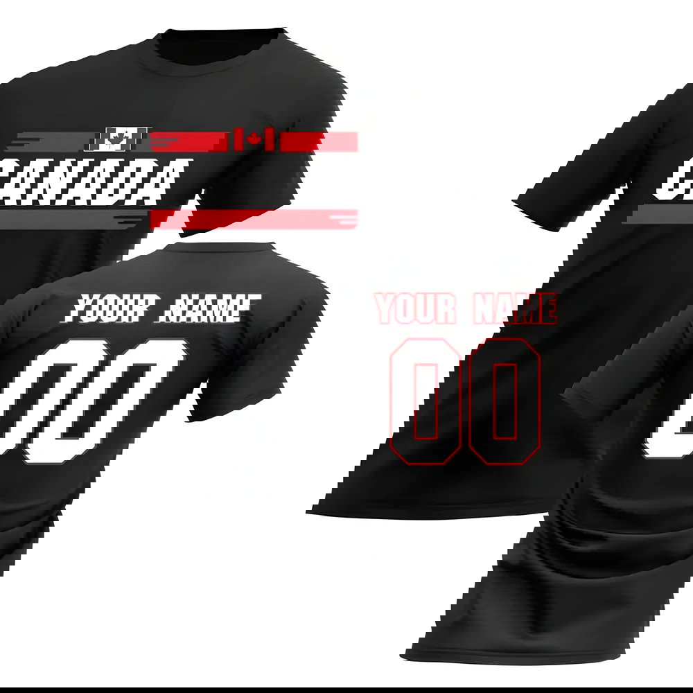 Personalised Canada Fan Football T-Shirt (black)