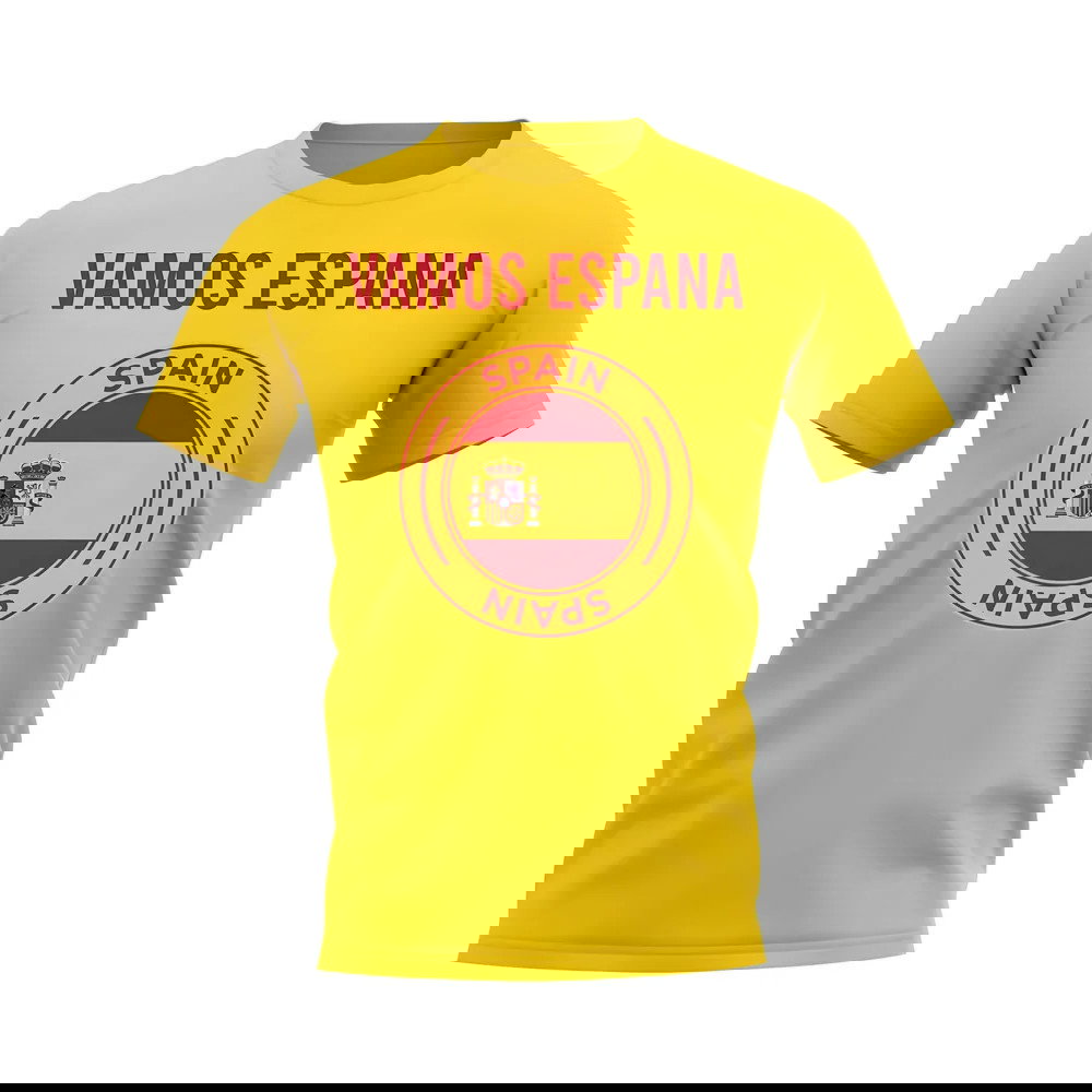 Vamos Espana Spain Fans Phrase T-shirt (Yellow)
