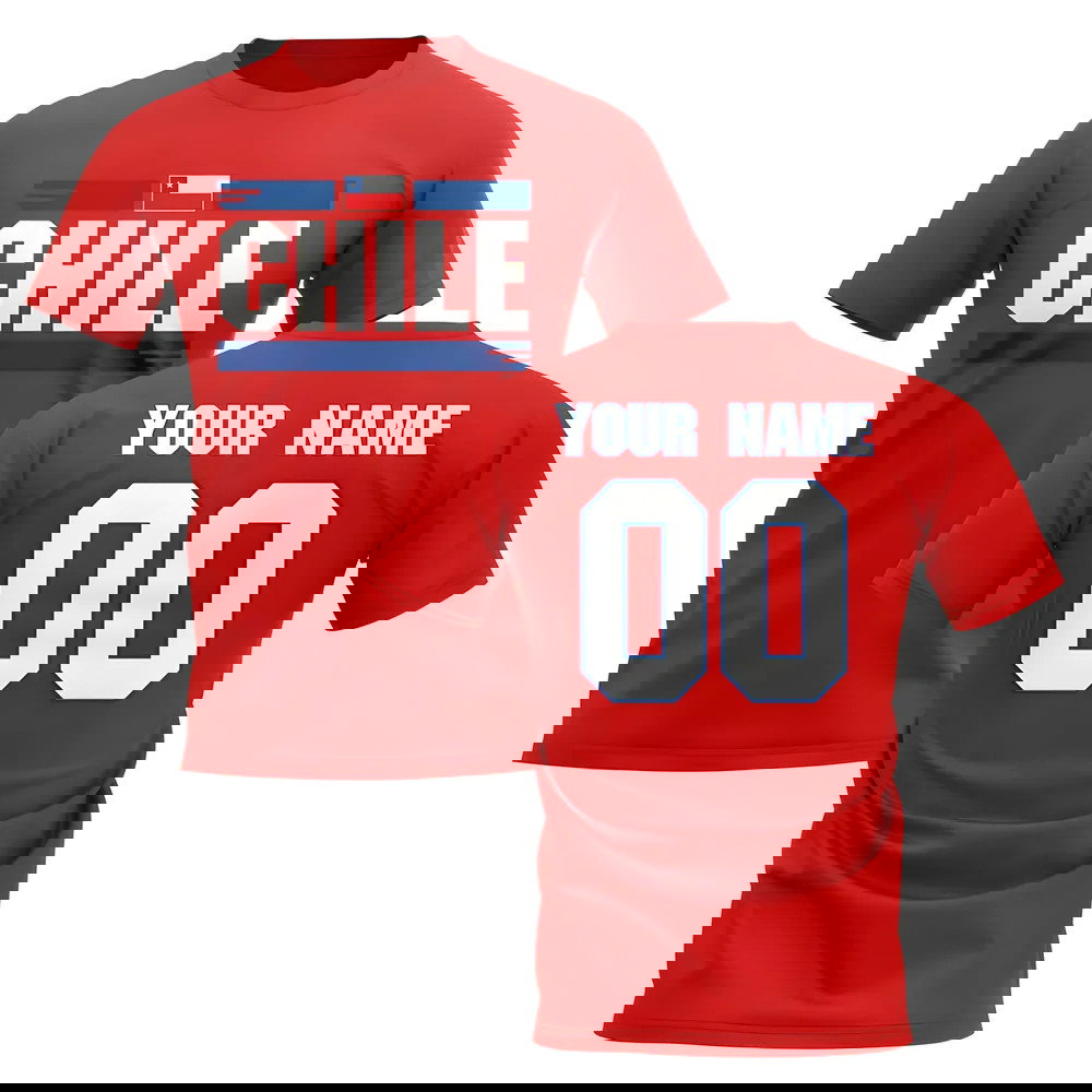 Personalised Chile Fan Football T-Shirt (red)