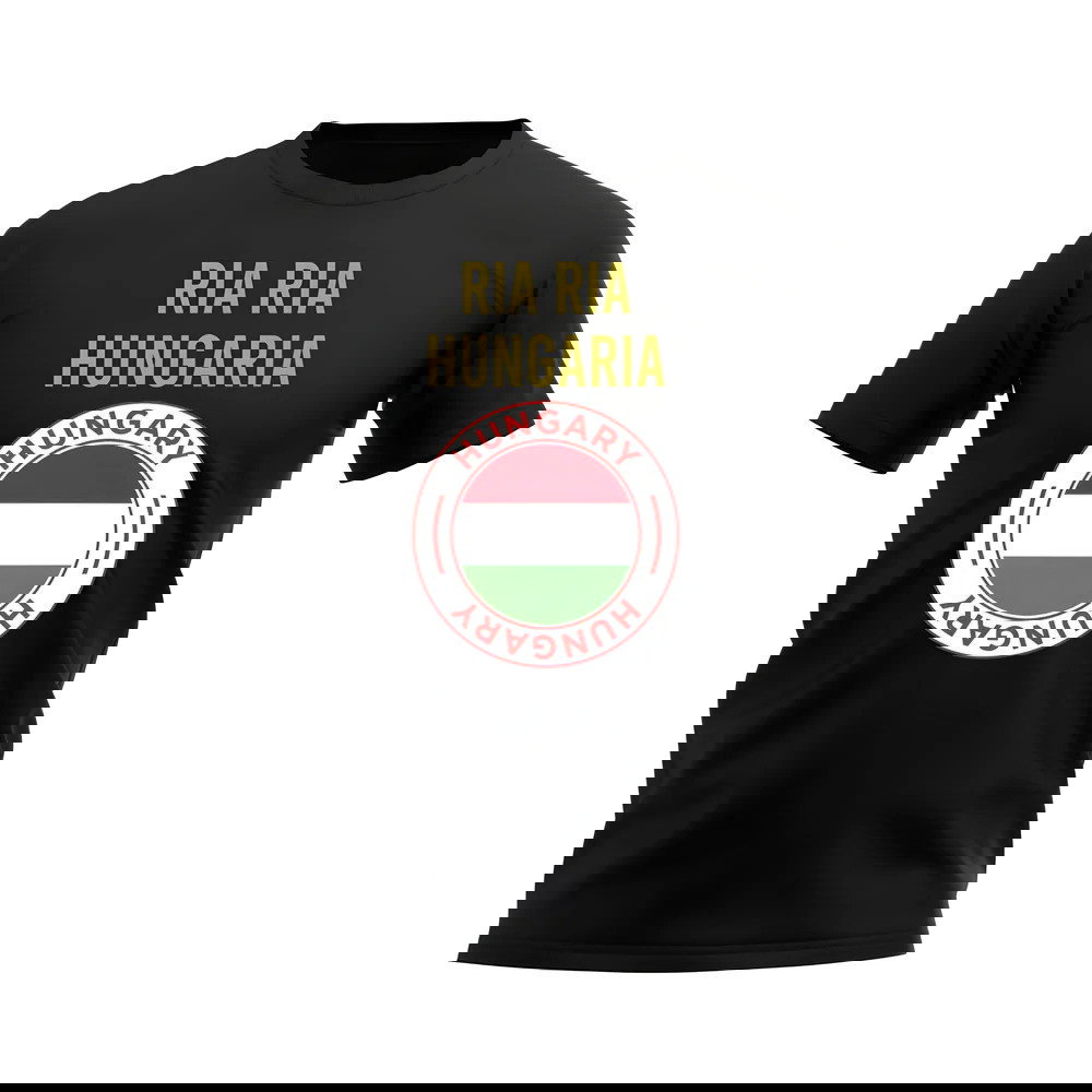 Ria Ria Hungaria Hungary Fans Phrase T-shirt (Black)