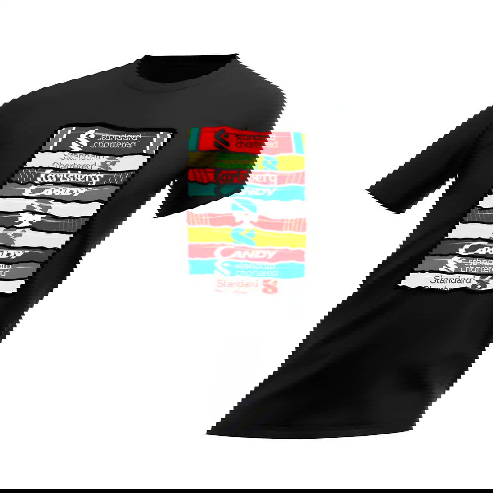 Liverpool Shirt Sponsor History T-shirt (Black)