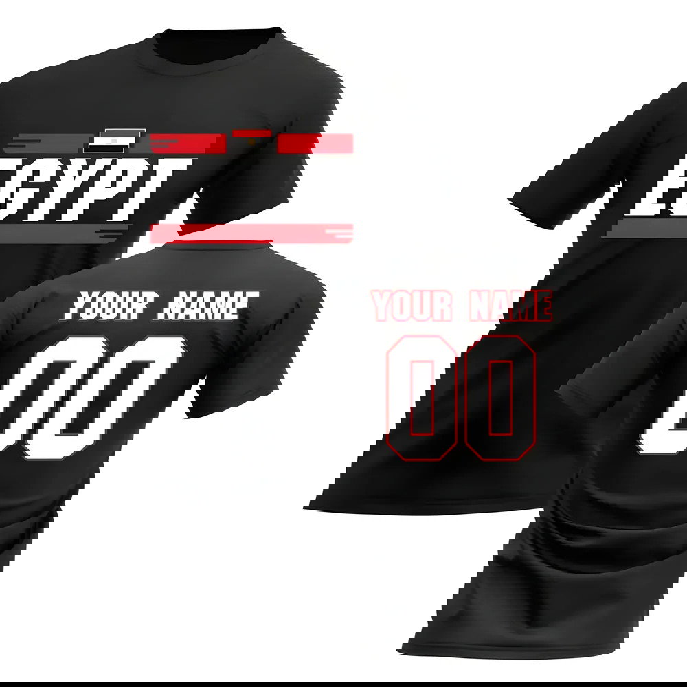 Personalised Egypt Fan Football T-Shirt (black)