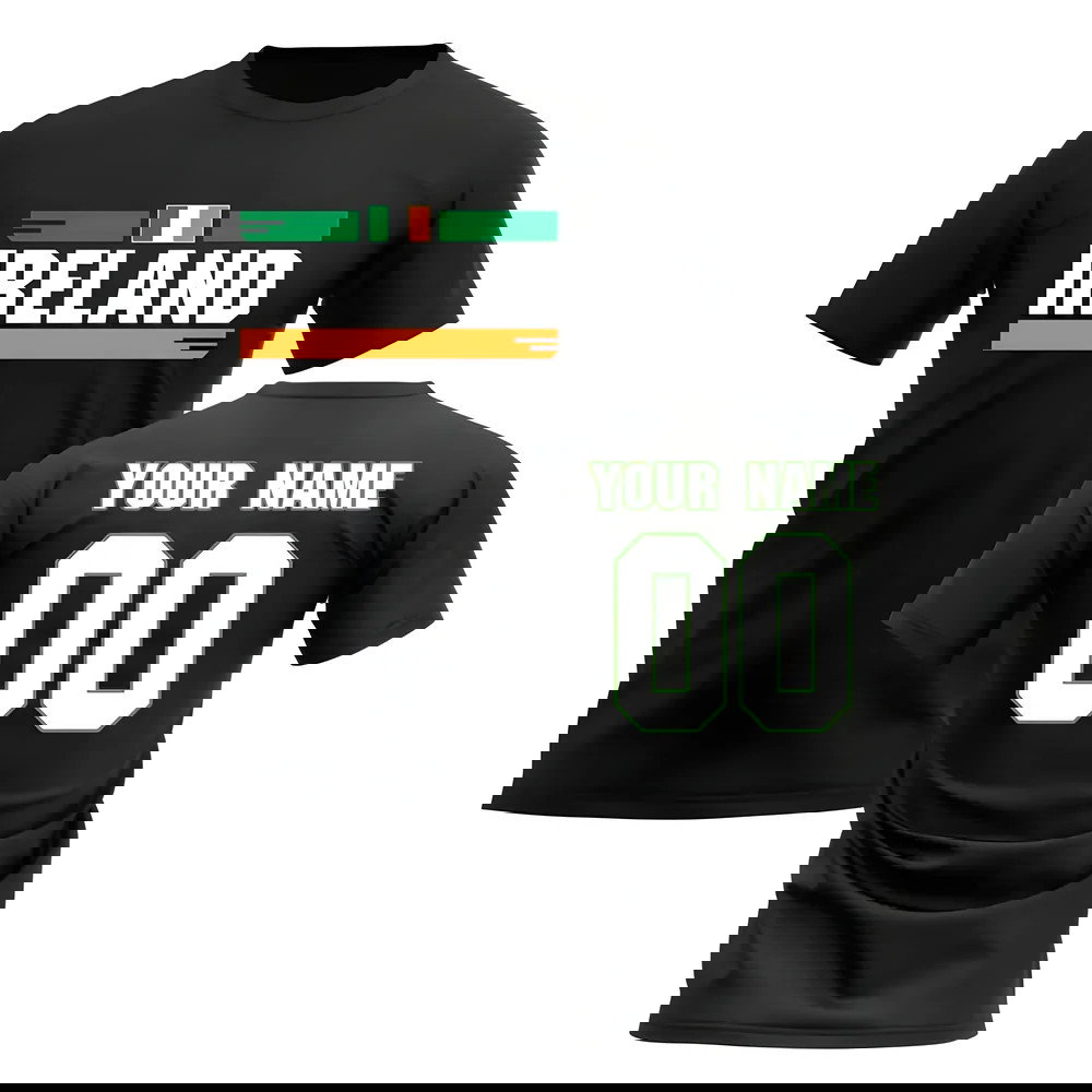 Personalised Ireland Fan Football T-Shirt (black)