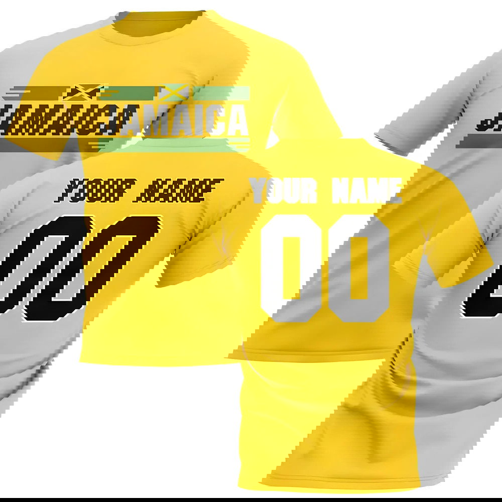 Personalised Jamaica Fan Football T-Shirt (yellow)