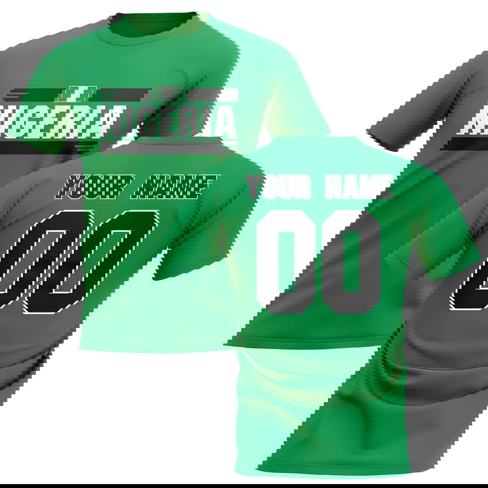 Personalised Nigeria Fan Football T-Shirt (green)