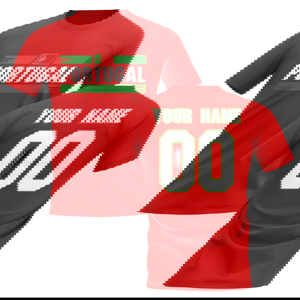 Personalised Portugal Fan Football T-Shirt (red)