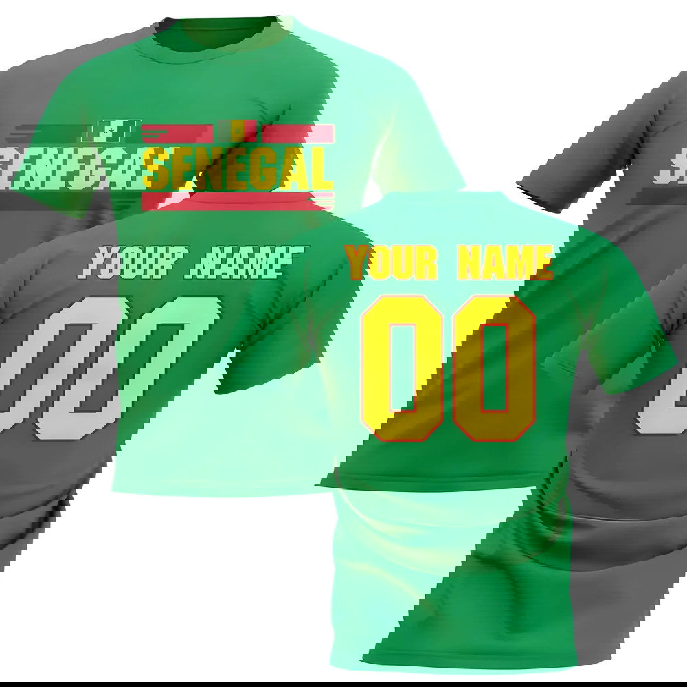 Personalised Senegal Fan Football T-Shirt (green)