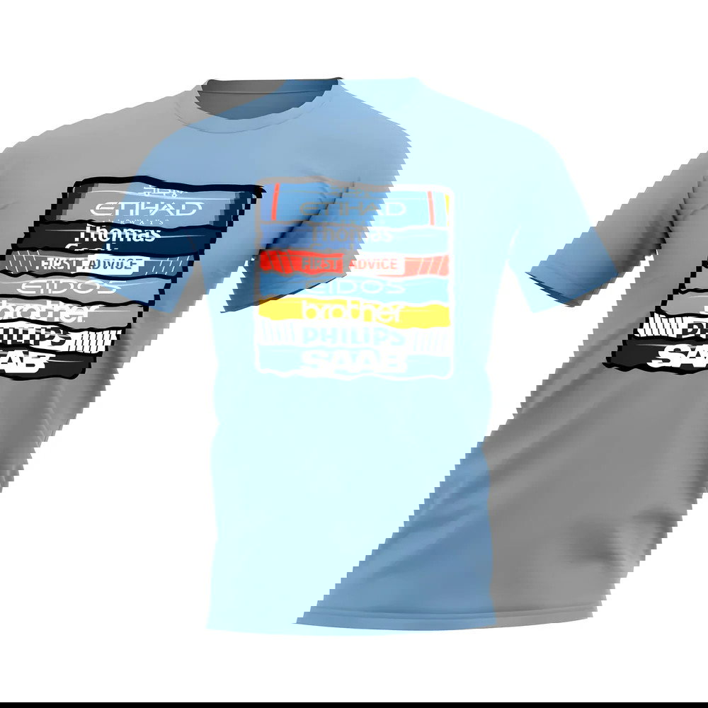 Manchester City Shirt Sponsor History T-shirt (Sky Blue)