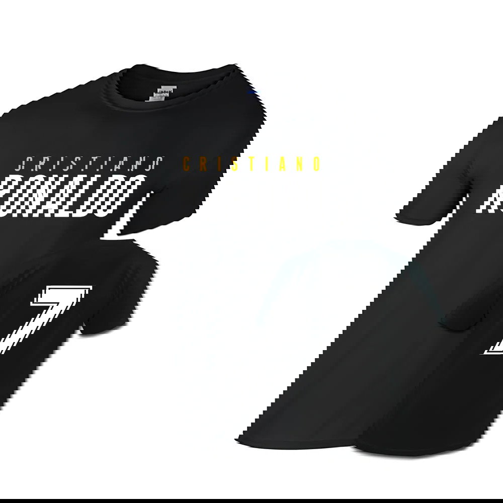 Cristiano Ronaldo Front Name T-shirt (black) - Kids