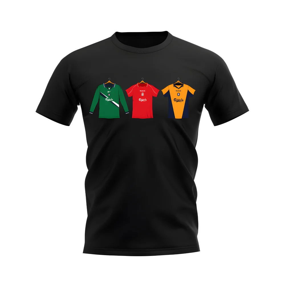 Liverpool 2000-2001 Retro Shirt T-shirt (Black) (DALGLISH 7)