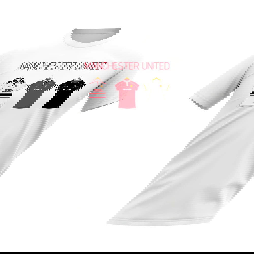 Manchester United 1998-1999 Retro Shirt T-shirt - Text (White) (Scholes 18)