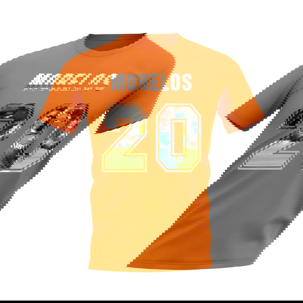 Alfredo Morelos Name and Number Rangers T-shirt (Orange)