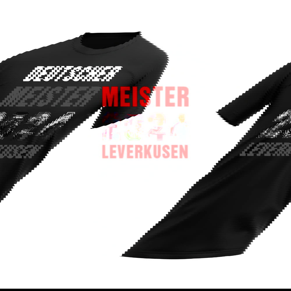 Bayer Leverkusen 2024 Deutscher Meister T-shirt (Black)