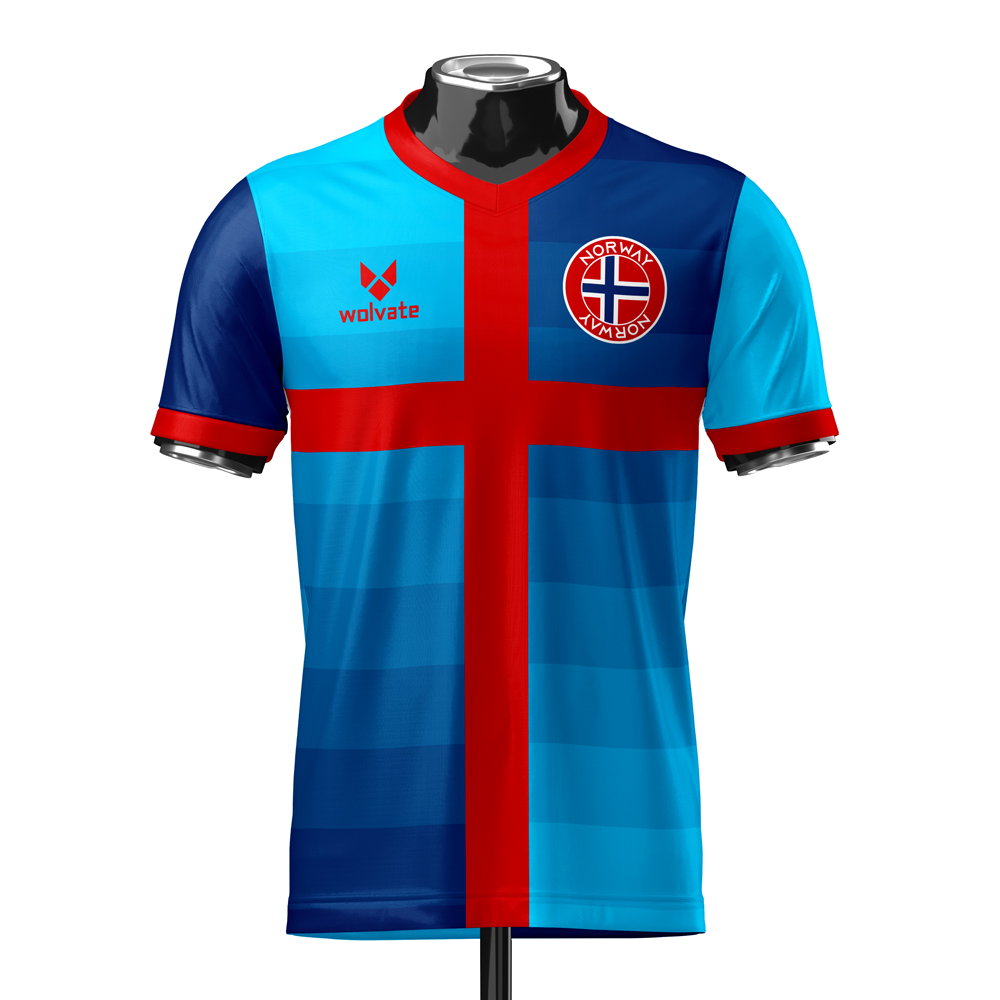 Norway Heritage Football Jersey (Wolvate) Adult Short Sleeve (Bobb 22)