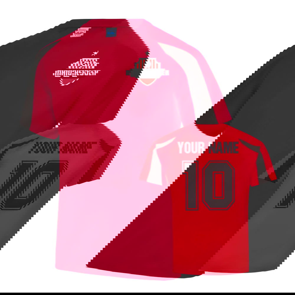 Your Name Manchester United Sports Training Jersey (Red)