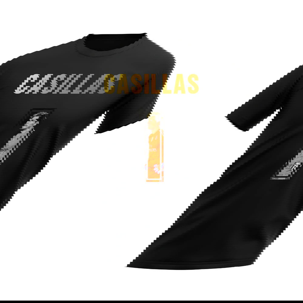 Iker Casillas Name And Number Real Madrid T-Shirt (Black)