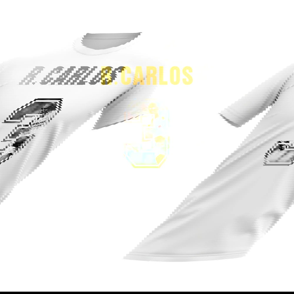 Roberto Carlos Name And Number Real Madrid T-Shirt (White)