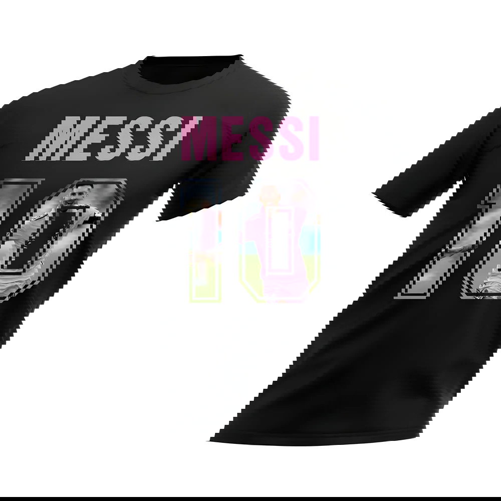 Lionel Messi Name And Number Inter Miami T-Shirt (Black)