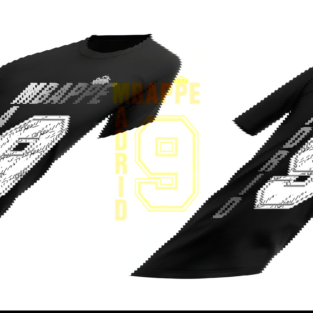 Kylian Mbappe Real Madrid Autograph T-shirt (Black)