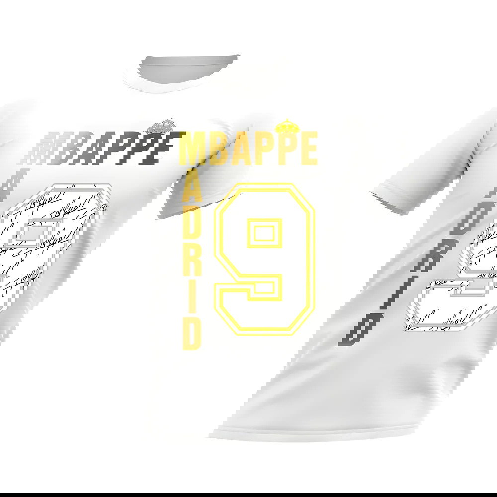 Kylian Mbappe Real Madrid Autograph T-shirt (White)