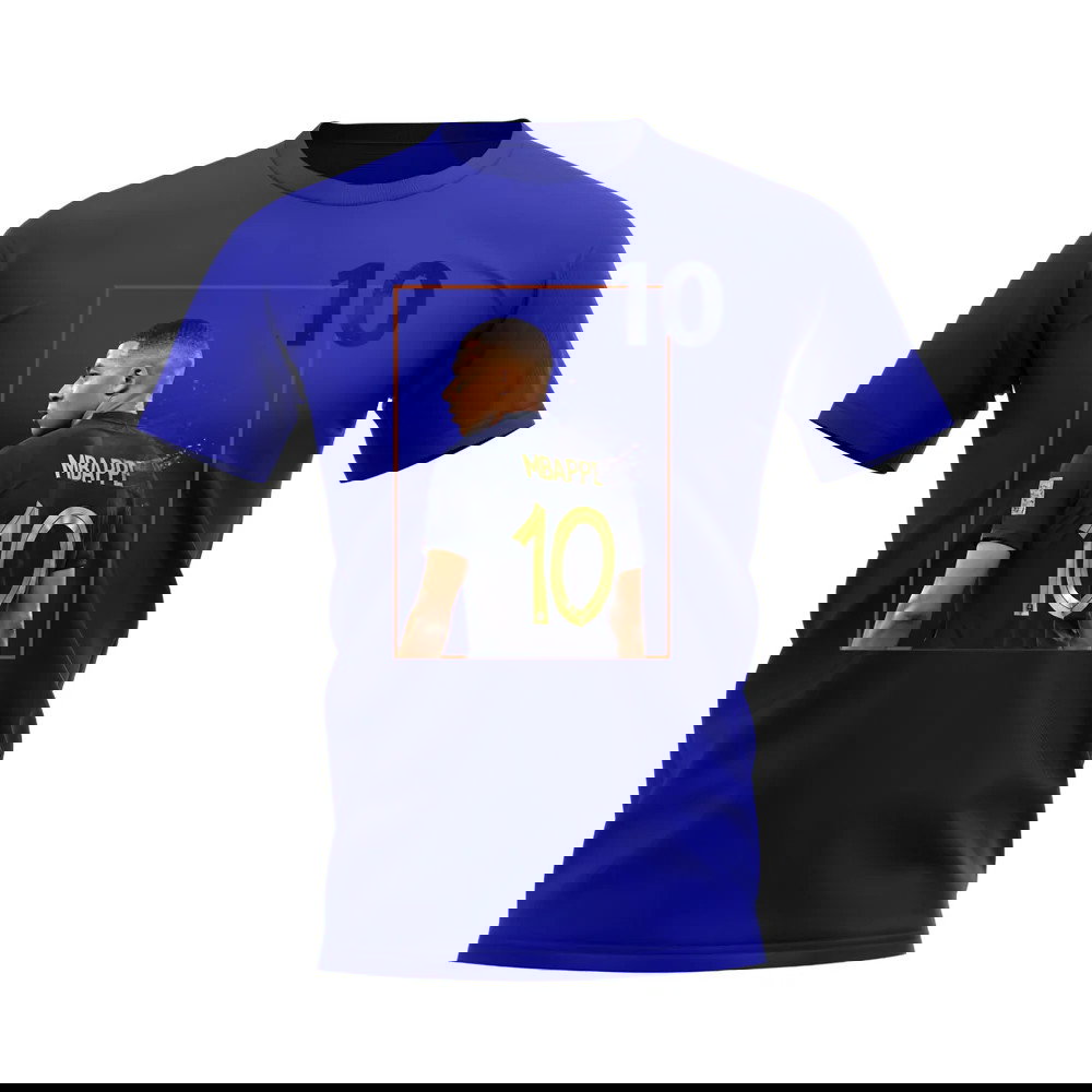 Kylian Mbappe France Fade T-Shirt (Blue)