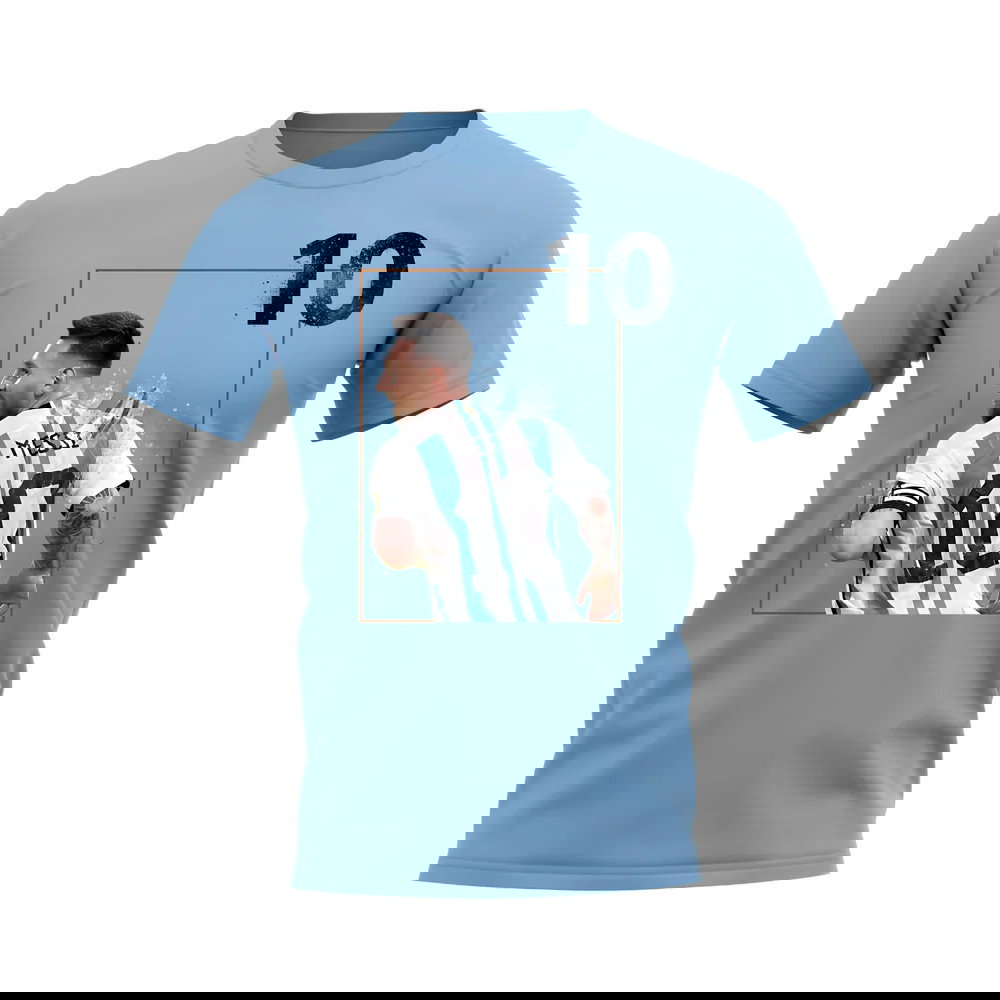 Lionel Messi Argentina Fade T-Shirt (Sky Blue)