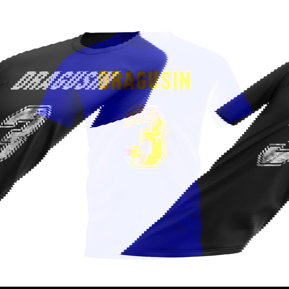 Radu Dragusin Name And Number Romania T-Shirt (Blue)