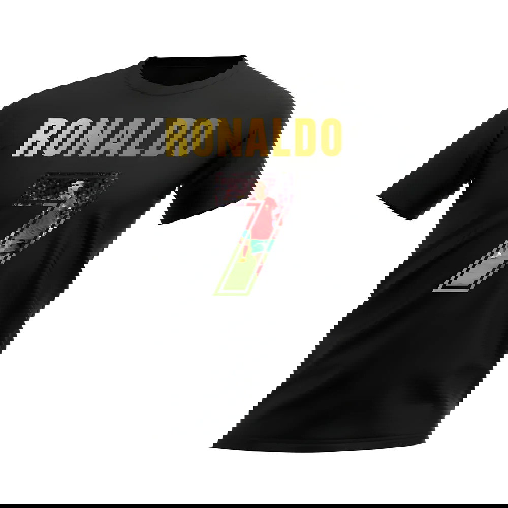 Cristiano Ronaldo Name And Number Portugal T-Shirt (Black)