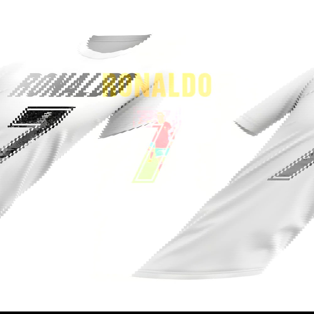 Cristiano Ronaldo Name And Number Portugal T-Shirt (White)
