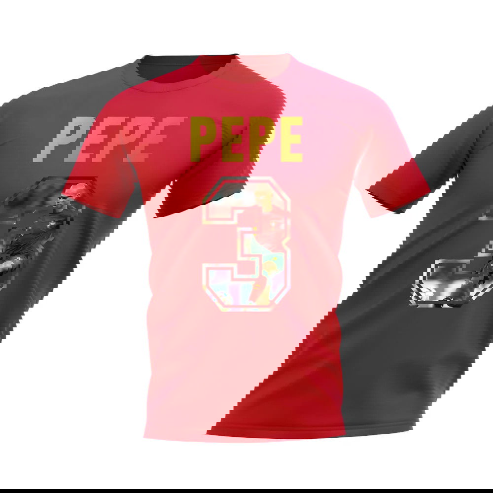 Pepe Name And Number Portugal T-Shirt (Red)