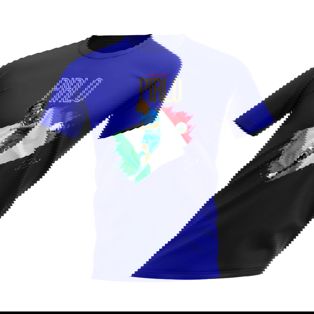 Andrea Pirlo Italy Flag T-Shirt (Royal Blue)