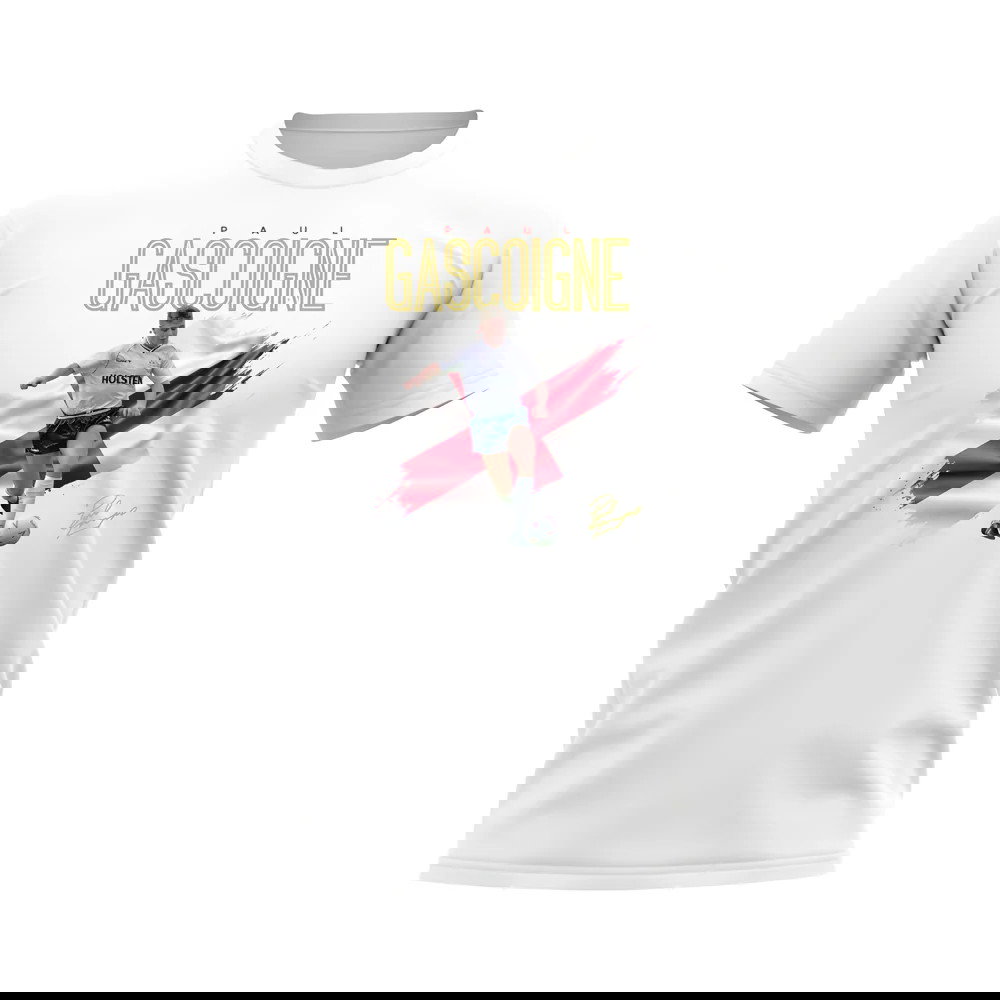 Paul Gascoigne Tottenham Flag T-Shirt (White)