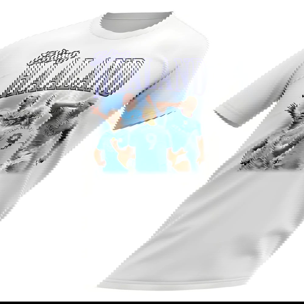 Erling Haaland Bootleg Manchester City T-Shirt (White)