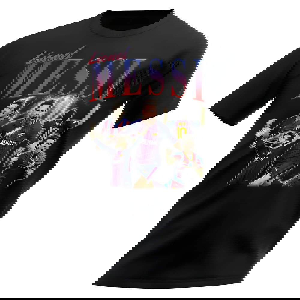 Lionel Messi Barcelona Bootleg T-Shirt (Black)