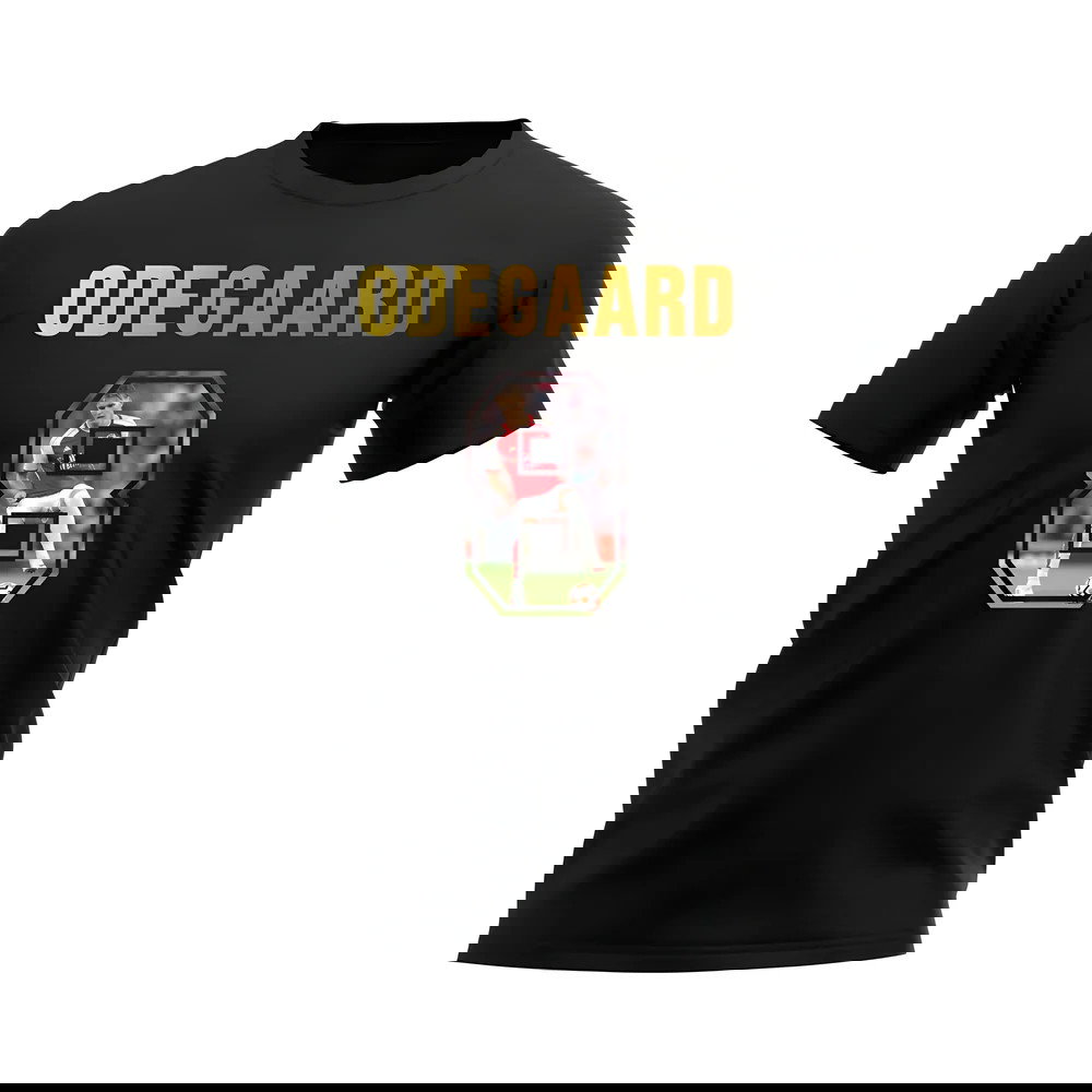 Martin Odegaard Name And Number Arsenal T-Shirt (Black)