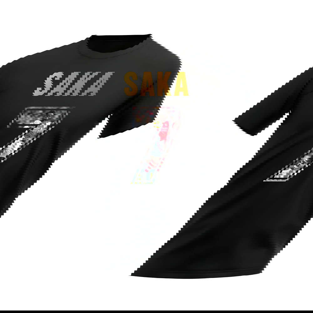 Bukayo Saka Name And Number Arsenal T-Shirt (Black)