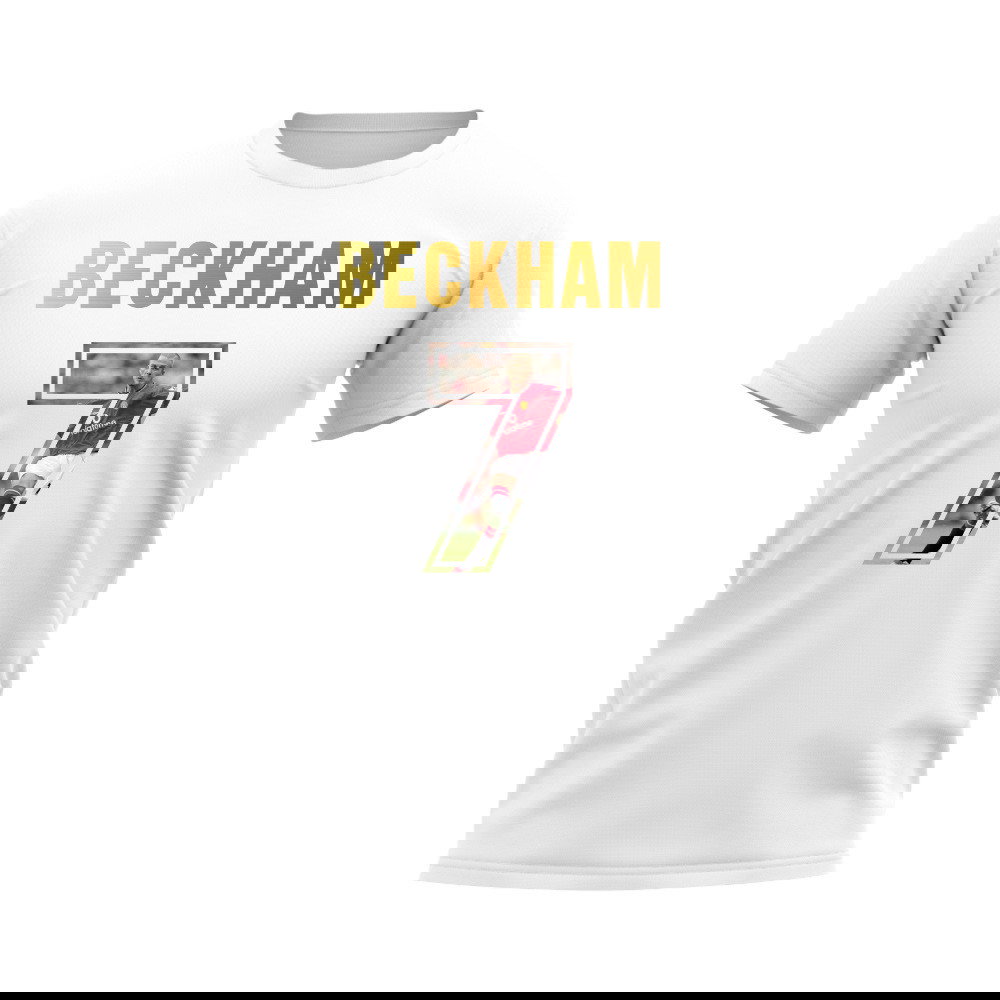 David Beckham Name And Number Manchester United T-Shirt (White)