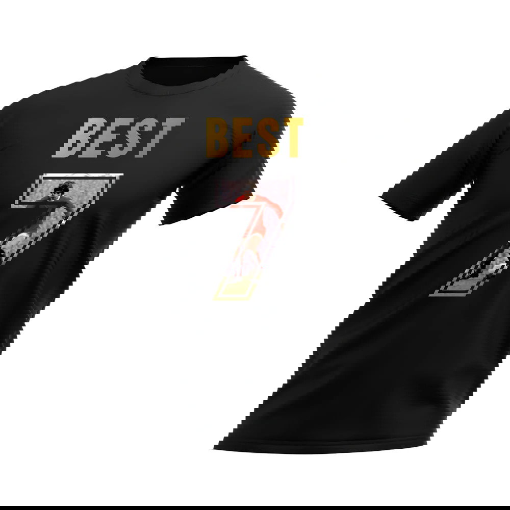 George Best Name And Number Manchester United T-Shirt (Black)