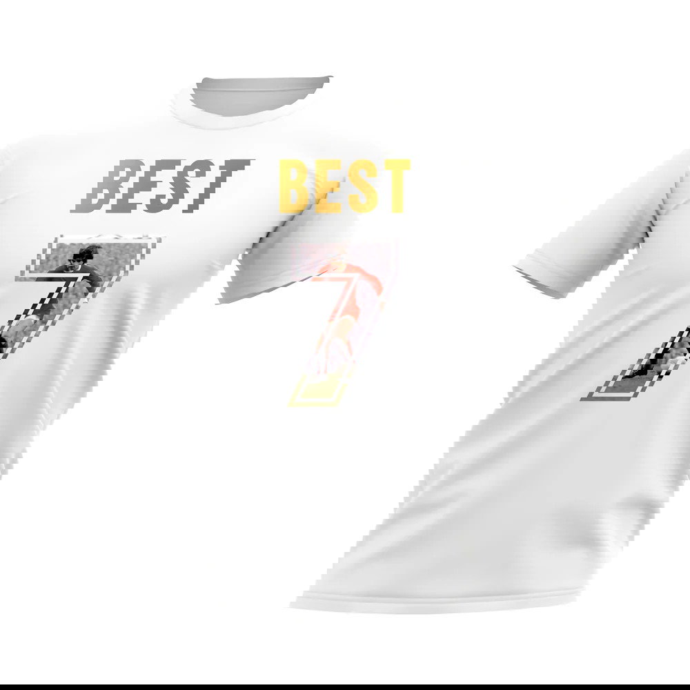 George Best Name And Number Manchester United T-Shirt (White)