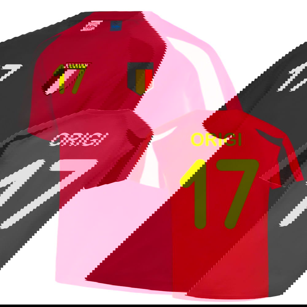 Divock Origi Belgium Sports Training Jersey (Red-Black)