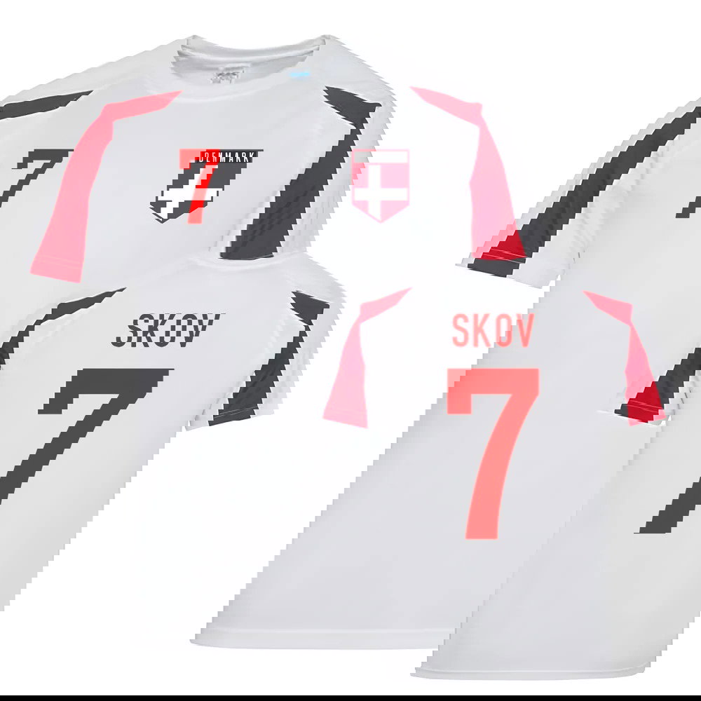 Robert Skov Denmark Sports Training Jersey (White-Red)