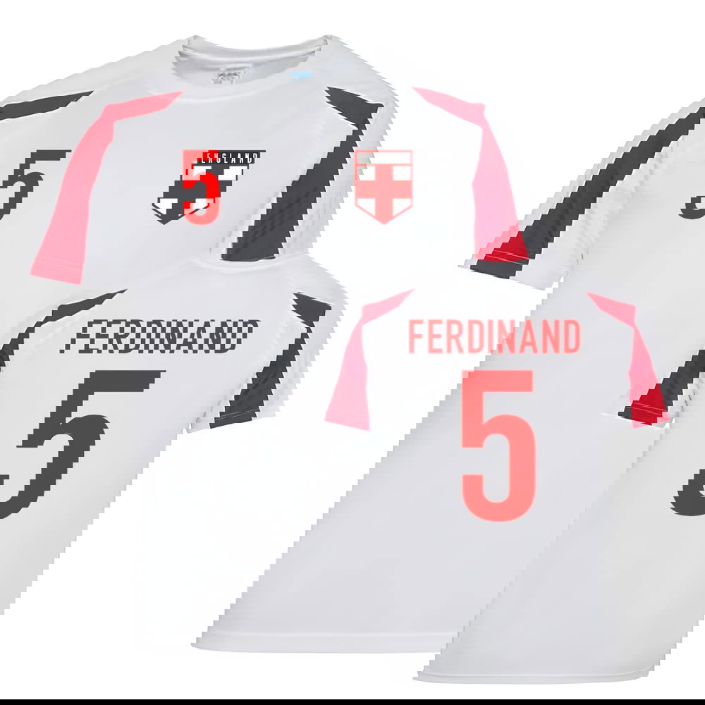 Rio Ferdinand England Sports Training Jersey (White-Red)