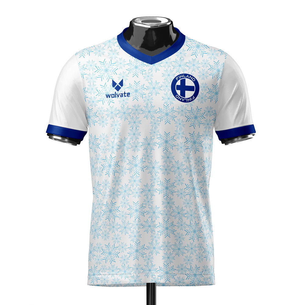 Finland Heritage Football Jersey (Wolvate) Adult Short Sleeve (Your Name)