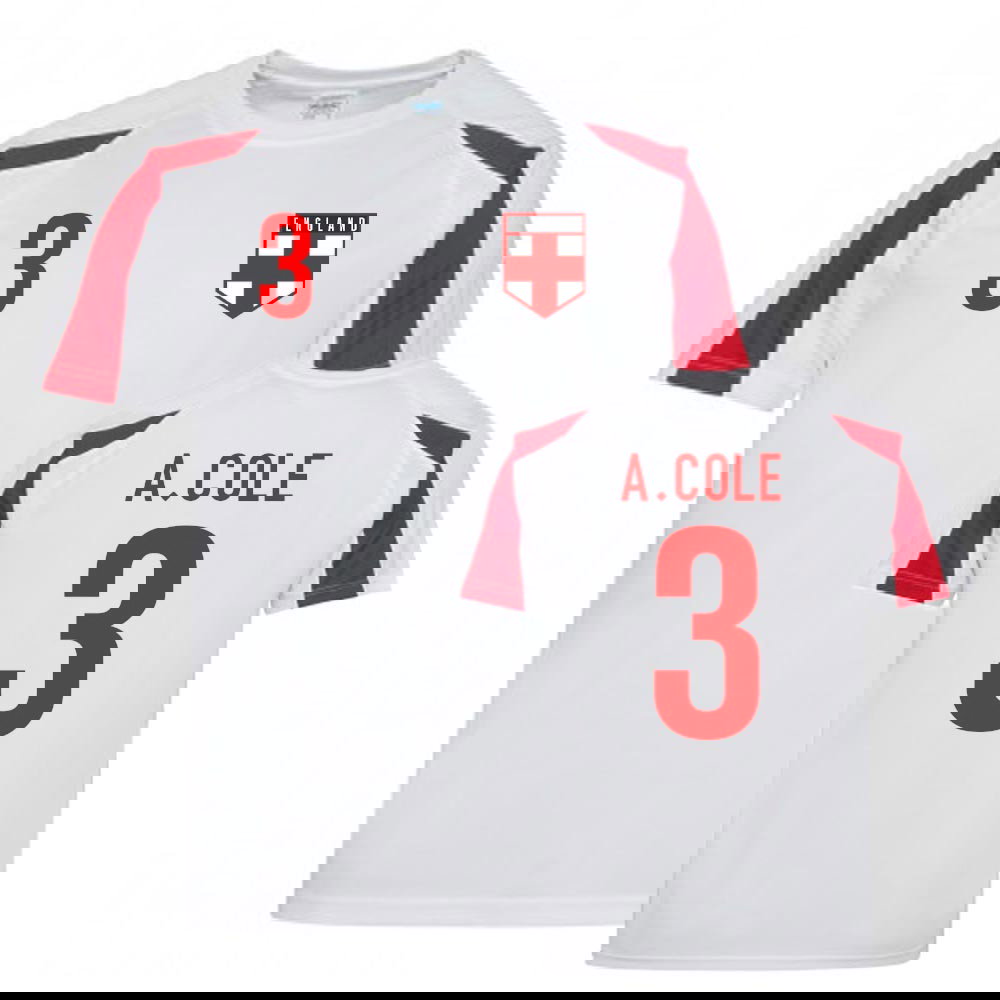 Ashley Cole England Sports Training Jersey (White-Red)