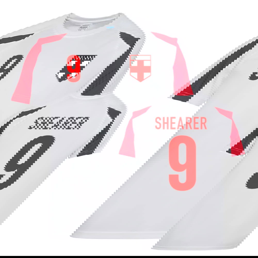 Alan Shearer England Sports Training Jersey (White-Red)